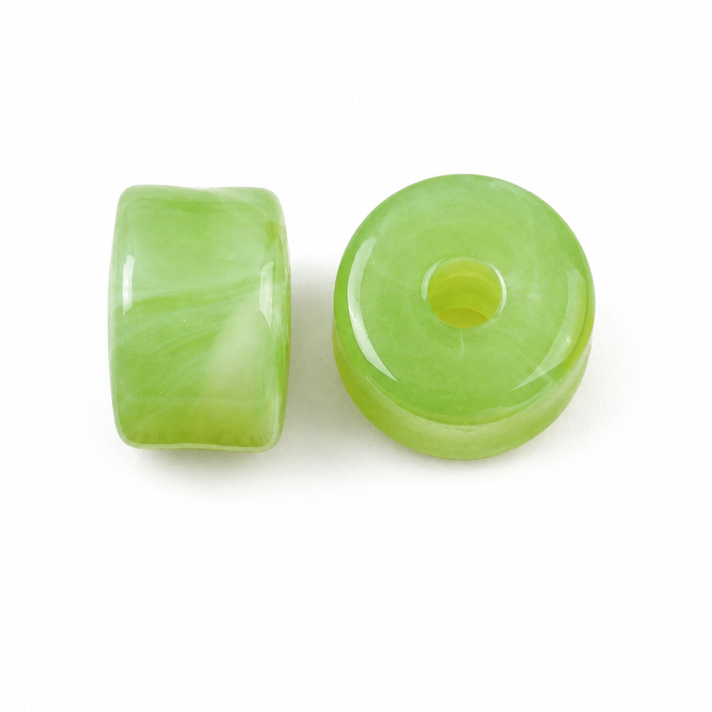 Acryl Kralen Edelsteen Look Tube Limoengroen 12x8mm - 30 stuks-Kralen-Kraaltjes van Renate