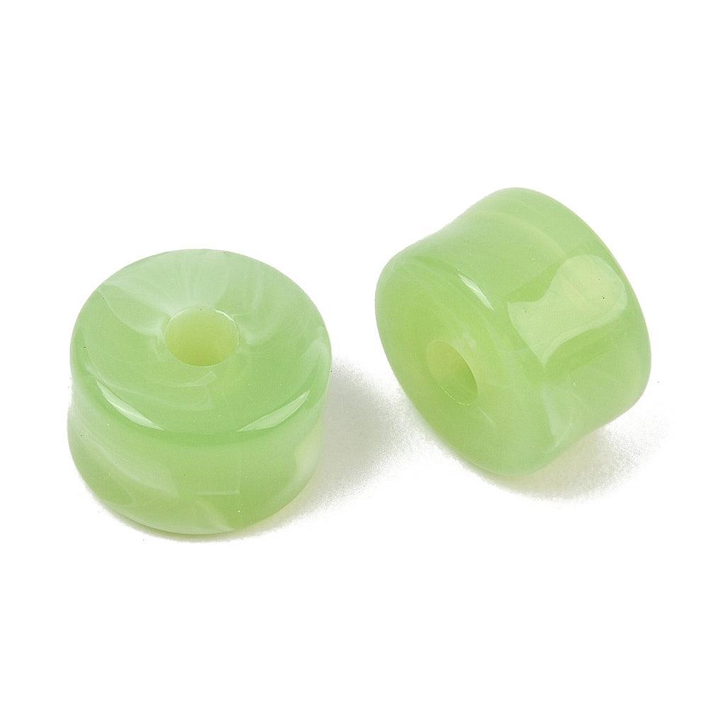 Acryl Kralen Edelsteen Look Tube Limoengroen 12x8mm - 30 stuks-Kralen-Kraaltjes van Renate