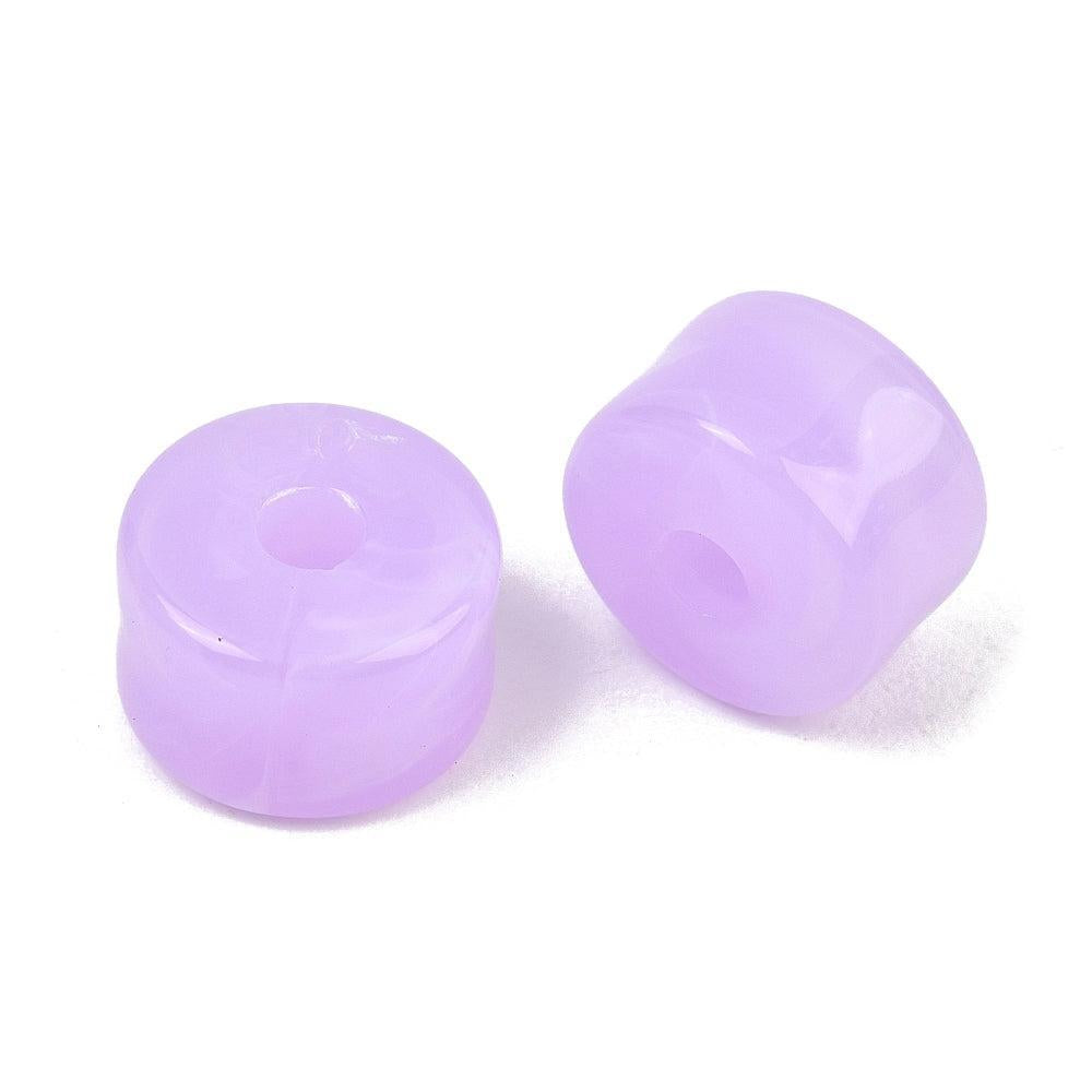 Acryl Kralen Edelsteen Look Tube Paars 12x8mm - 30 stuks-Kralen-Kraaltjes van Renate