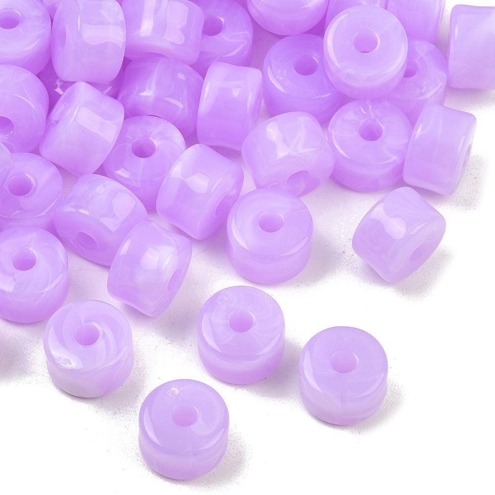 Acryl Kralen Edelsteen Look Tube Paars 12x8mm - 30 stuks-Kralen-Kraaltjes van Renate