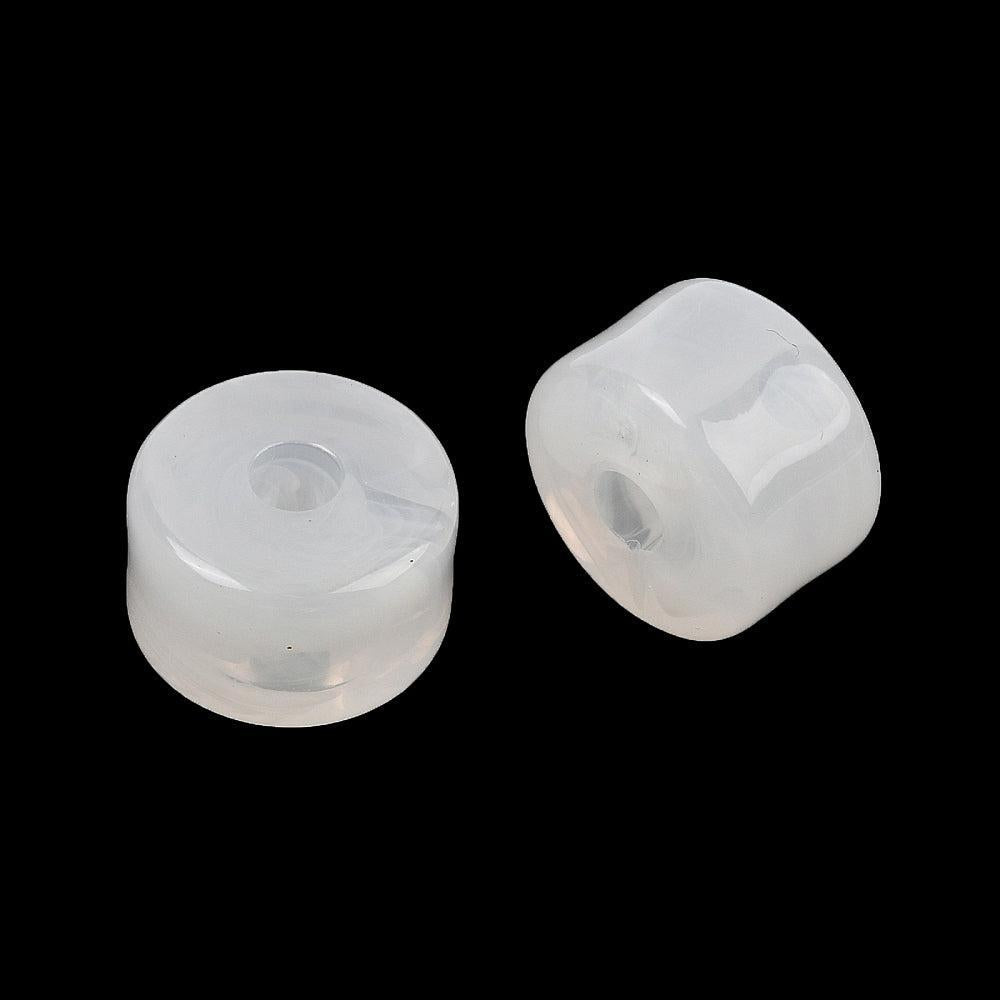 Acryl Kralen Edelsteen Look Tube Wit 12x8mm - 30 stuks-Kraaltjes van Renate