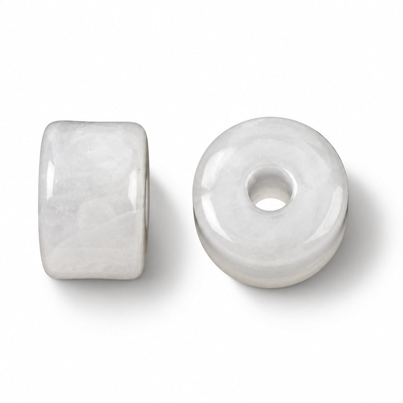 Acryl Kralen Edelsteen Look Tube Wit 12x8mm - 30 stuks-Kraaltjes van Renate