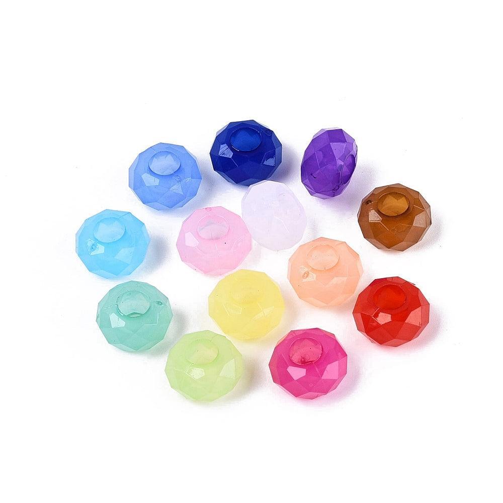 Acryl Kralen Groot Gat Facet Rondel Multicolor 13.5x8mm - 50 stuks-Kralen-Kraaltjes van Renate