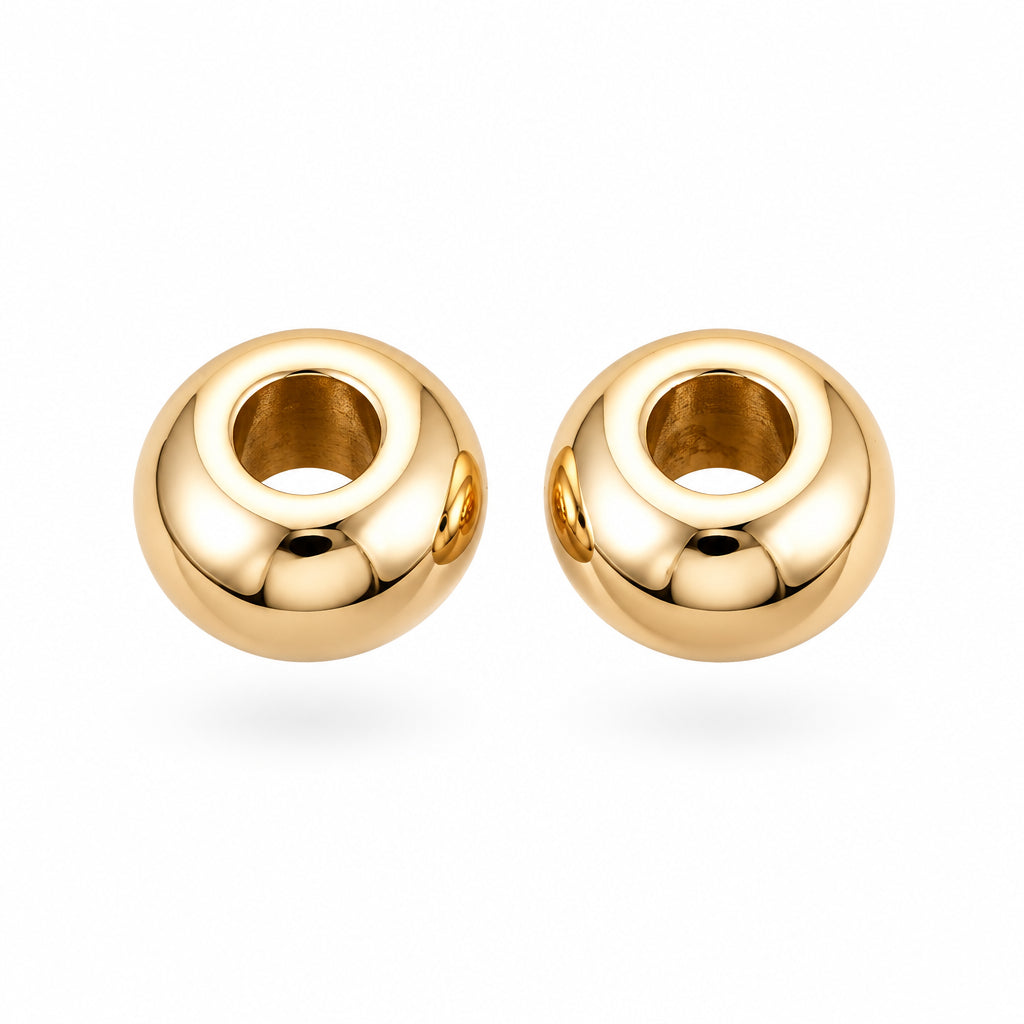 Acryl Kralen Groot Gat Rondel Goud 13.5x8mm - 25 stuks-Kralen-Kraaltjes van Renate