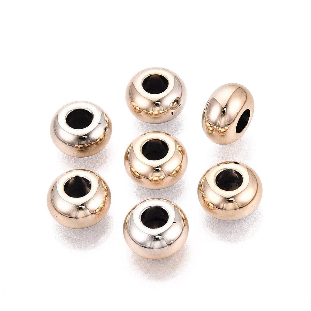 Acryl Kralen Groot Gat Rondel Goud 13.5x8mm - 25 stuks-Kralen-Kraaltjes van Renate