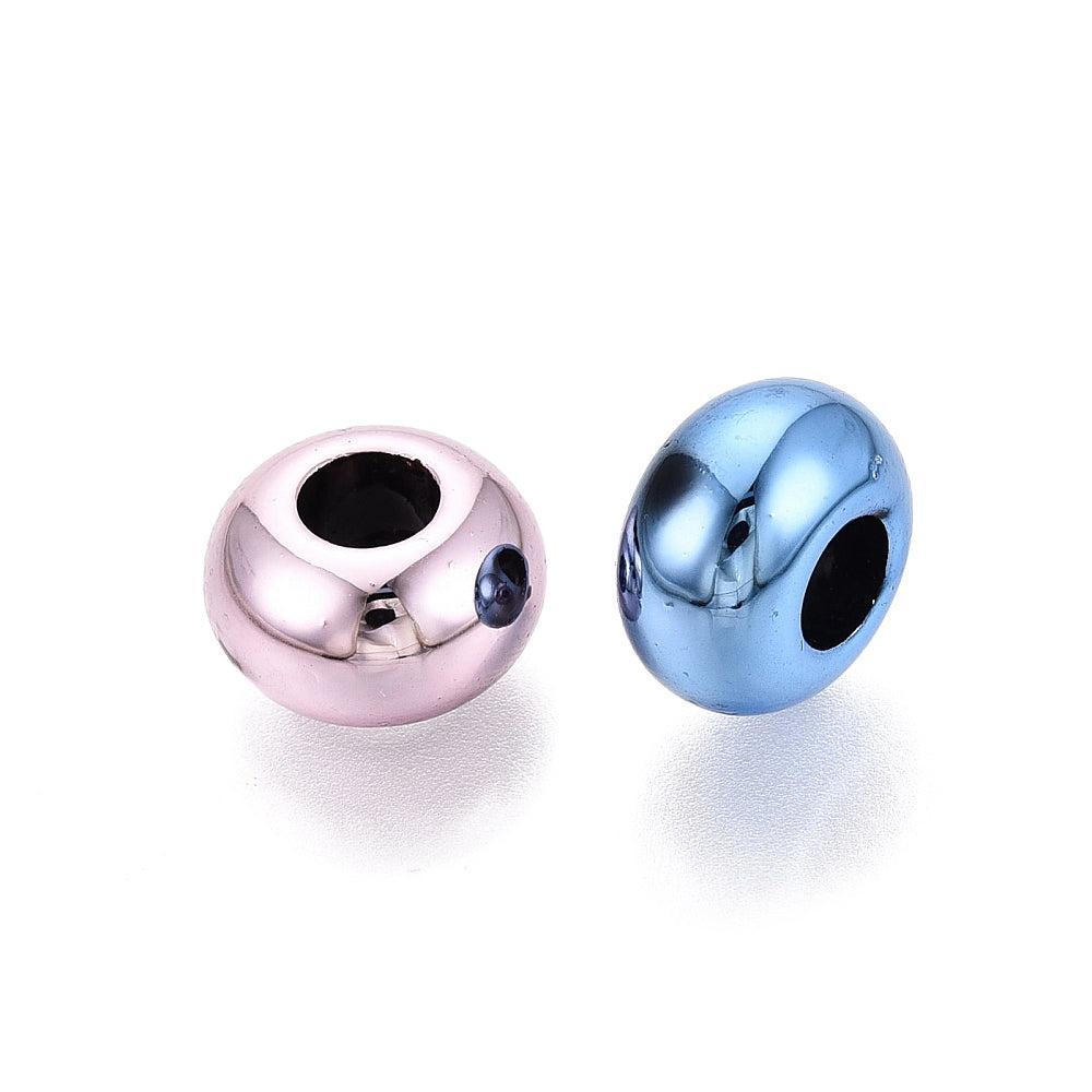 Acryl Kralen Groot Gat Rondel Metallic Multicolor 13.5x8mm - 25 stuks-Kralen-Kraaltjes van Renate