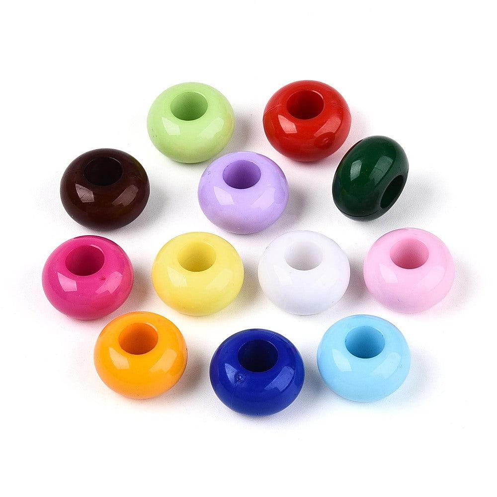 Acryl Kralen Groot Gat Rondel Multicolor 14x8mm - 50 stuks-Kralen-Kraaltjes van Renate