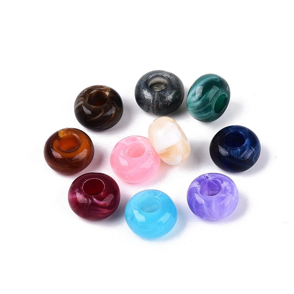 Acryl Kralen Groot Gat Rondel Multicolor Herfsttinten 13.5x8mm - 50 stuks-Kralen-Kraaltjes van Renate
