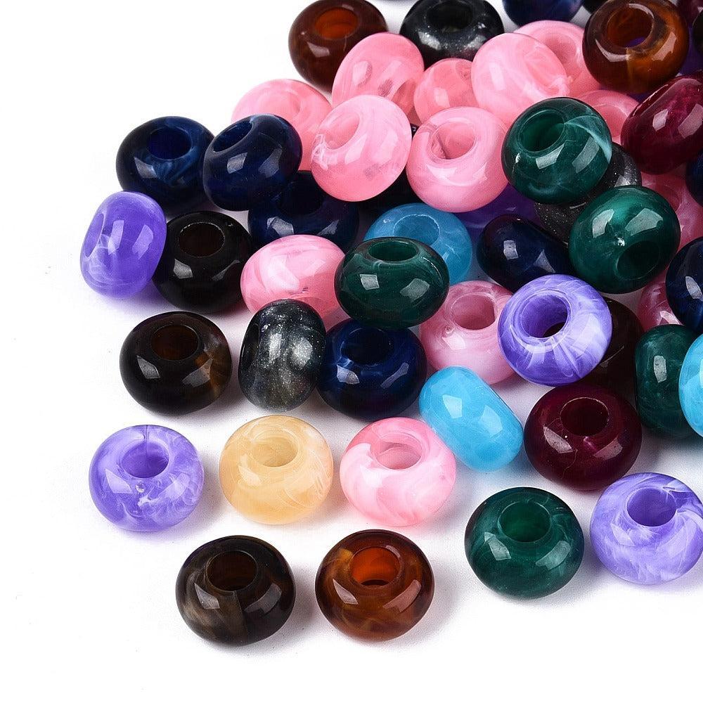 Acryl Kralen Groot Gat Rondel Multicolor Herfsttinten 13.5x8mm - 50 stuks-Kralen-Kraaltjes van Renate