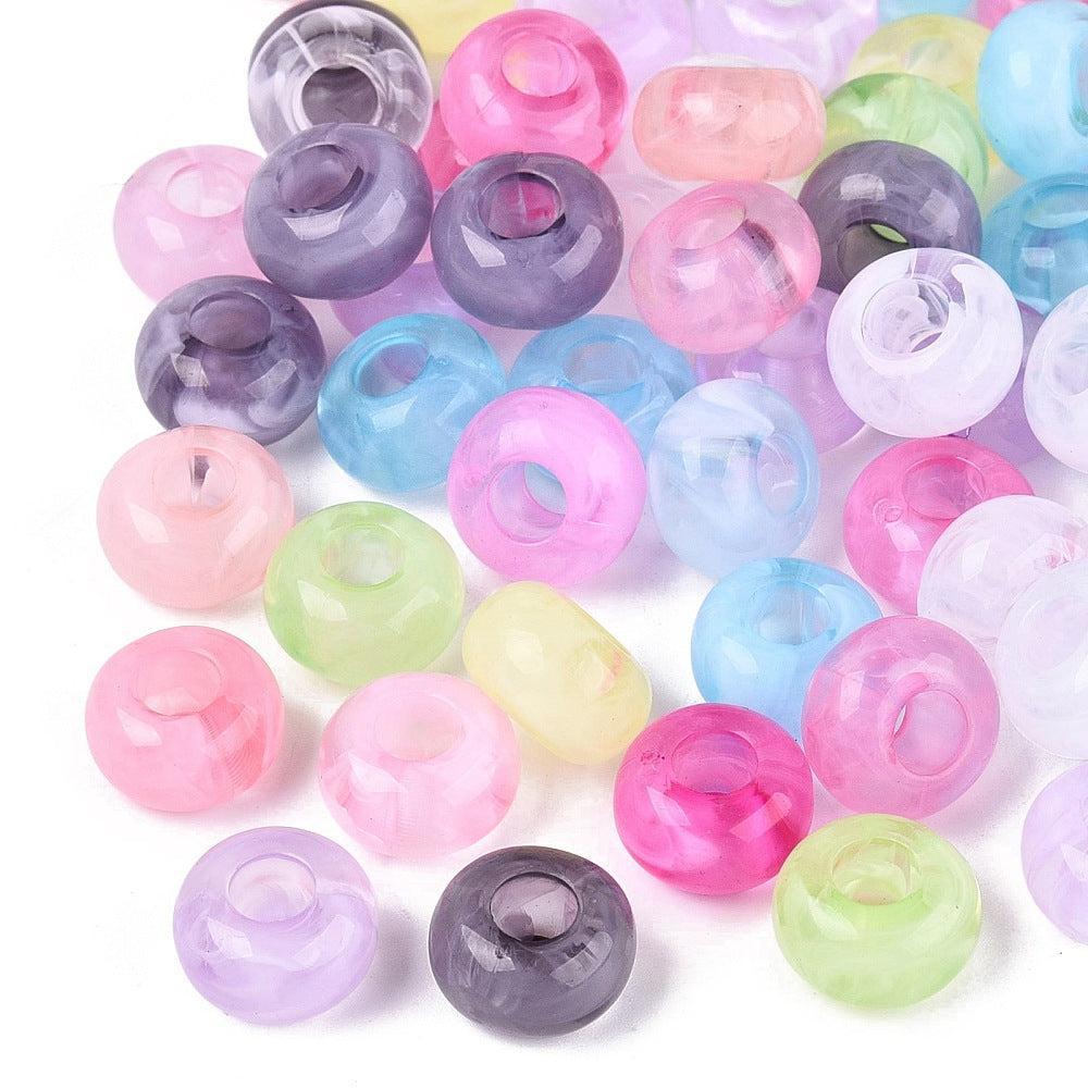 Acryl Kralen Groot Gat Rondel Multicolor Pastel 13.5x8mm - 30 stuks-Kralen-Kraaltjes van Renate