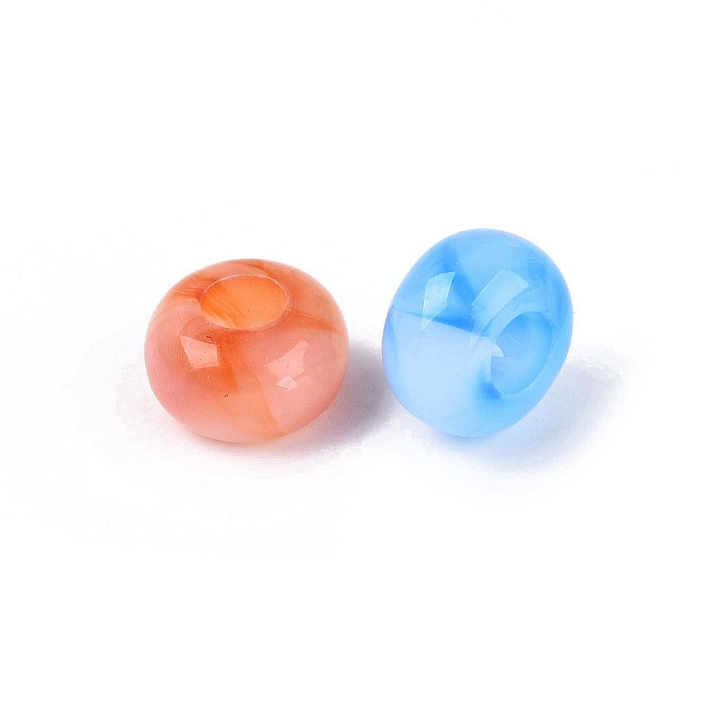 Acryl Kralen Groot Gat Rondel Multicolor Regenboog 13.5x8mm - 30 stuks-Kralen-Kraaltjes van Renate