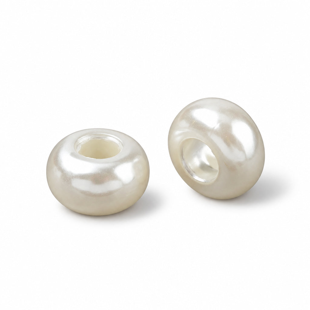 Acryl Kralen Groot Gat Rondel Wit 12x7mm - 50 stuks-Kralen-Kraaltjes van Renate