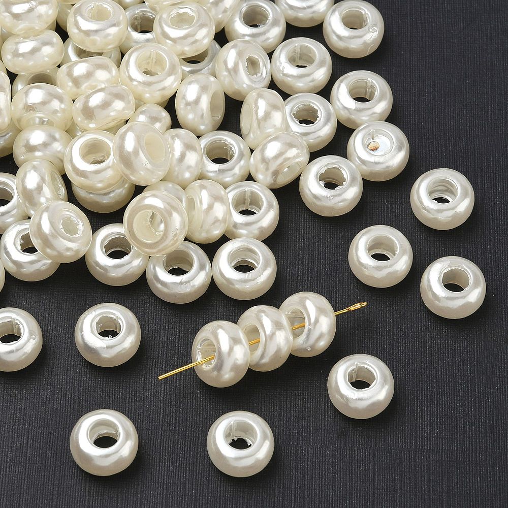 Acryl Kralen Groot Gat Rondel Wit 12x7mm - 50 stuks-Kralen-Kraaltjes van Renate
