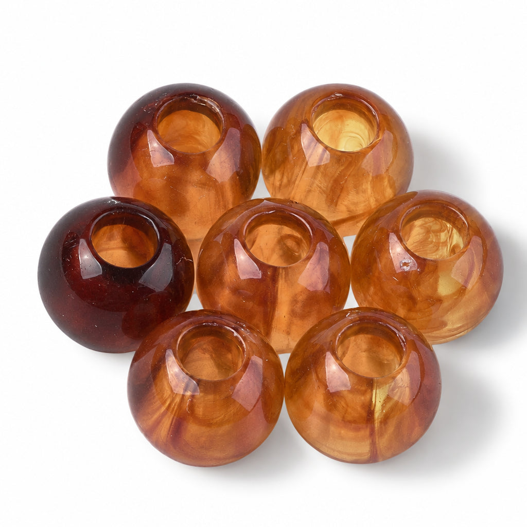 Acryl Kralen Groot Gat Rondel Zandbruin 10x8mm - 50 stuks-Kralen-Kraaltjes van Renate