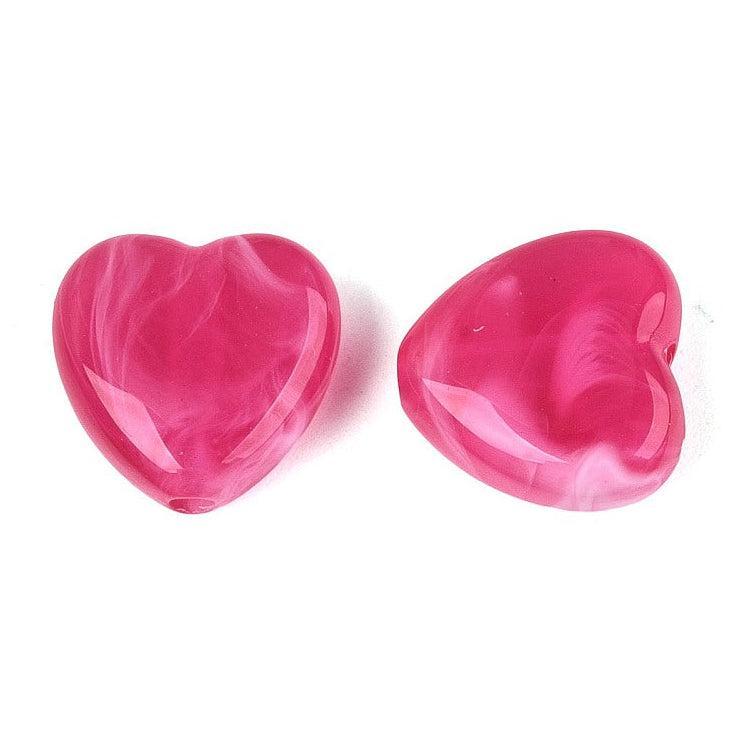 Acryl Kralen Hart Dieproze 14mm - per stuk-Kralen-Kraaltjes van Renate