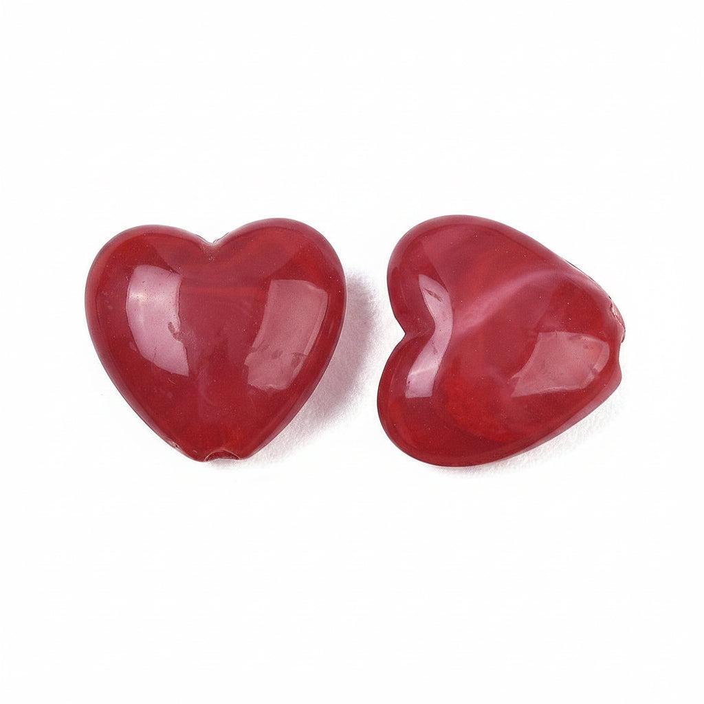 Acryl Kralen Hart Donkerrood 18mm - per stuk-Kralen-Kraaltjes van Renate