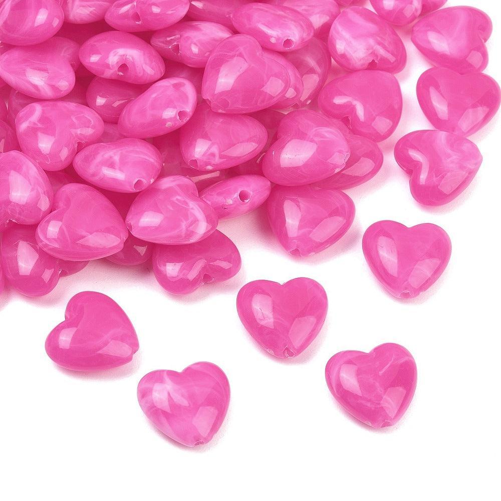 Acryl Kralen Hart Fuchsia 18mm - per stuk-Kralen-Kraaltjes van Renate