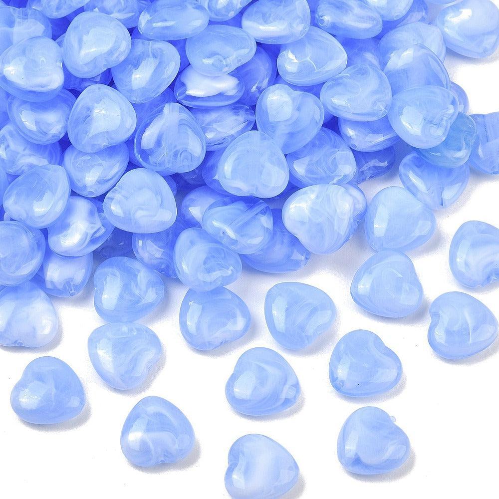 Acryl Kralen Hart Imitatie Edelsteen Blauw 15mm - per stuk-Kralen-Kraaltjes van Renate