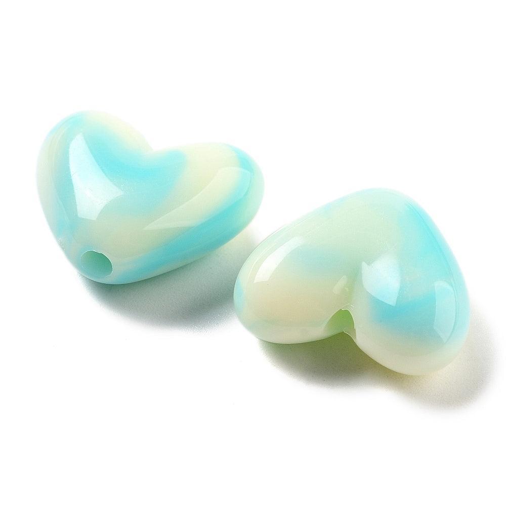 Acryl Kralen Hart Lichtblauw 17mm - per stuk-Kralen-Kraaltjes van Renate