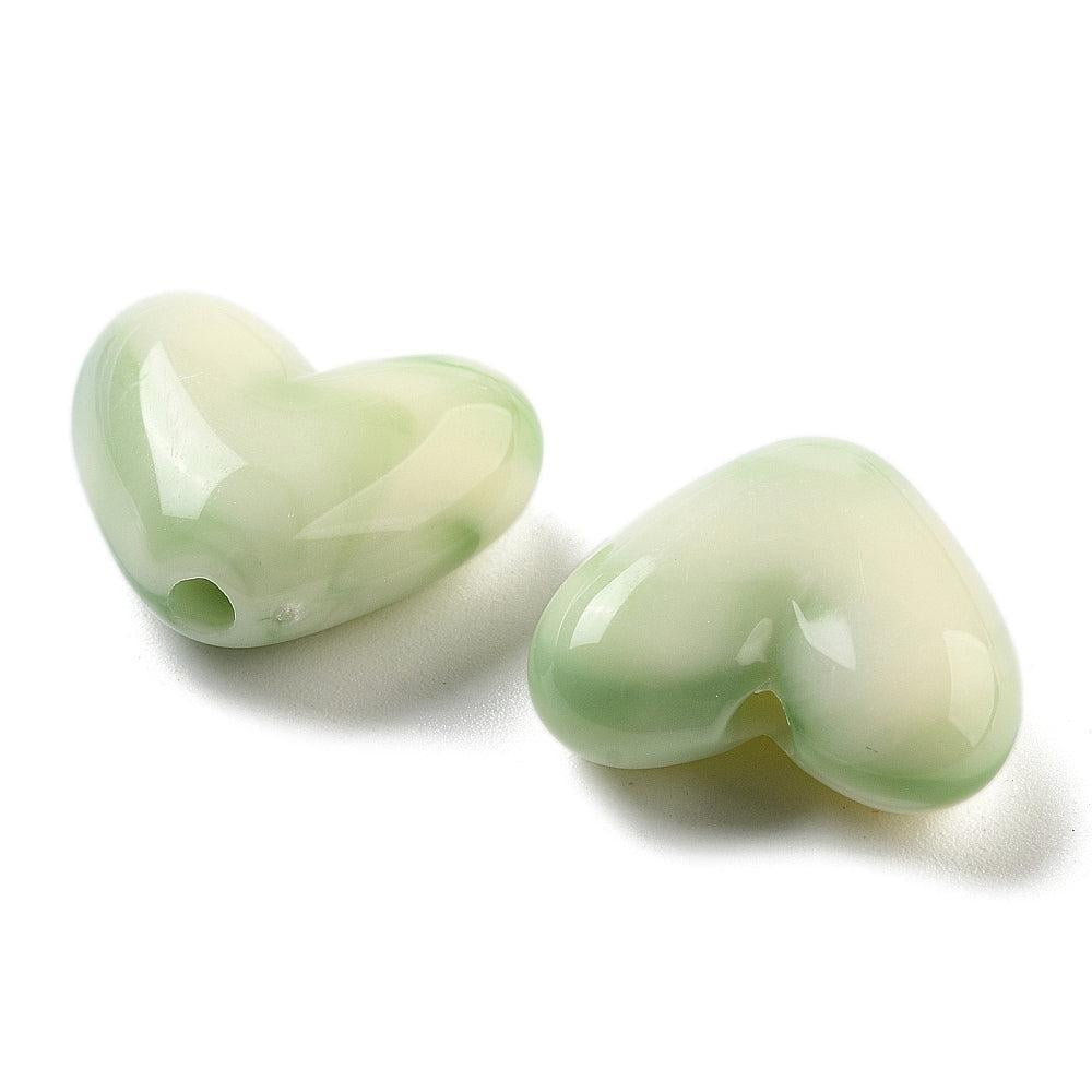 Acryl Kralen Hart Lichtgroen 17mm - per stuk-Kralen-Kraaltjes van Renate