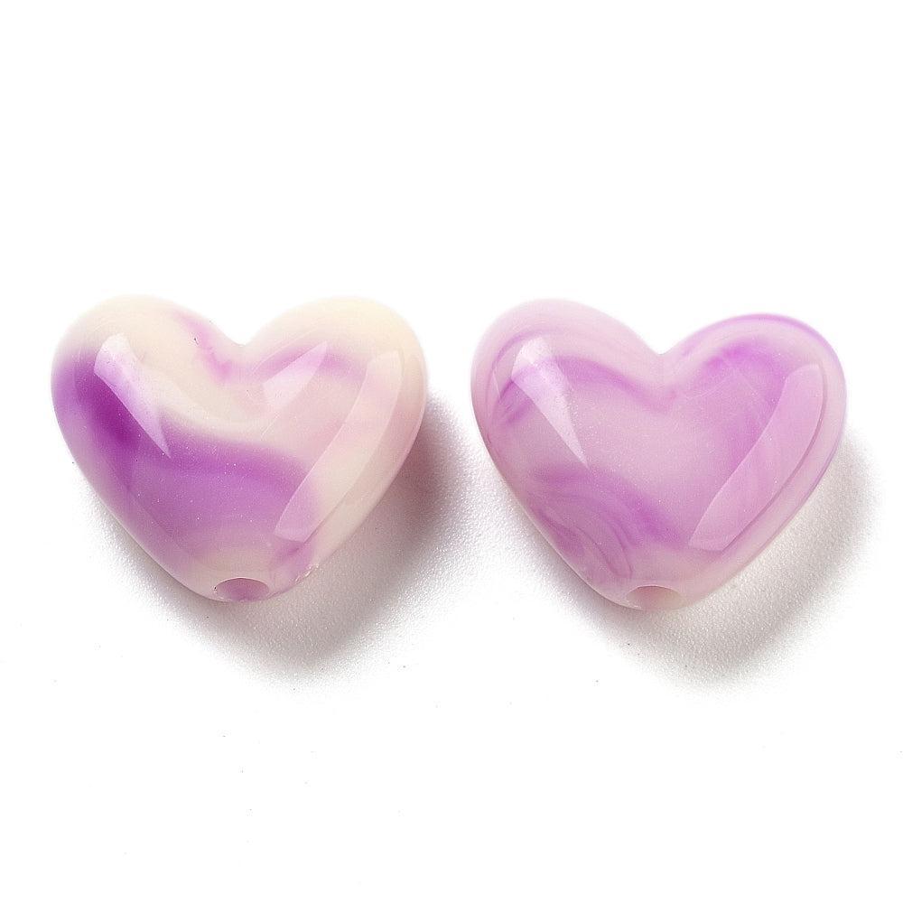 Acryl Kralen Hart Lila 17mm - per stuk-Kralen-Kraaltjes van Renate