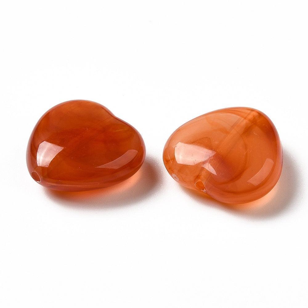 Acryl Kralen Hart Transparant Koraal 16mm - 9 stuks-Kralen-Kraaltjes van Renate