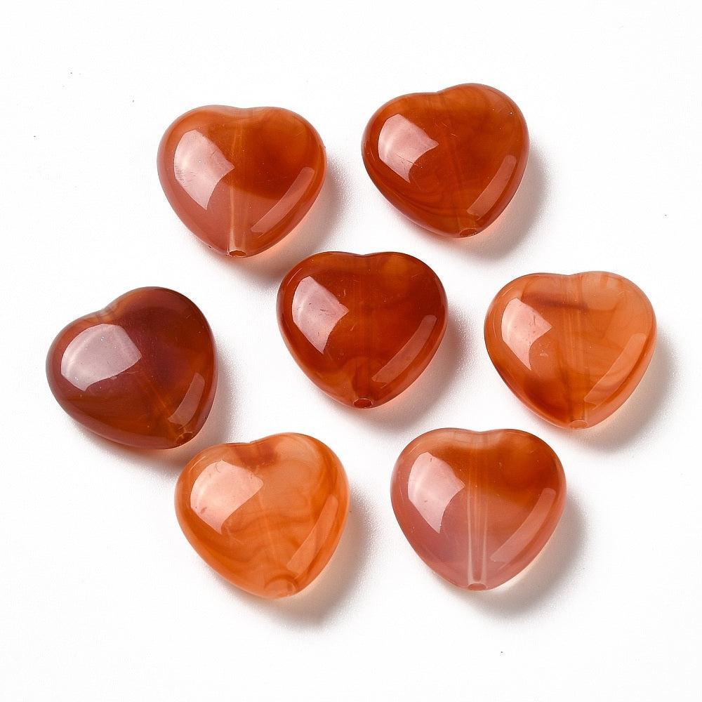 Acryl Kralen Hart Transparant Koraal 16mm - 9 stuks-Kralen-Kraaltjes van Renate