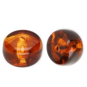 Acryl Kralen Marble Disc Amber Bruin 14.5x9.5mm - per stuk-Kralen-Kraaltjes van Renate