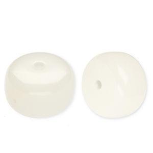 Acryl Kralen Marble Disc Gebroken Wit 14.5x9.5mm - per stuk-Kralen-Kraaltjes van Renate