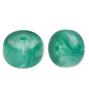 Acryl Kralen Marble Disc Groen 14.5x9.5mm - per stuk-Kralen-Kraaltjes van Renate