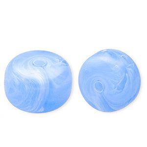 Acryl Kralen Marble Disc Lichtblauw 14.5x9.5mm - per stuk-Kralen-Kraaltjes van Renate