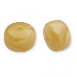 Acryl Kralen Marble Disc Oker Geel 14.5x9.5mm - per stuk-Kralen-Kraaltjes van Renate