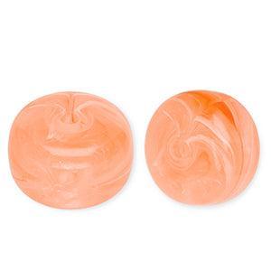 Acryl Kralen Marble Disc Peachy Oranje 14.5x9.5mm - per stuk-Kralen-Kraaltjes van Renate