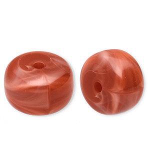 Acryl Kralen Marble Disc Roestbruin 14.5x9.5mm - per stuk-Kralen-Kraaltjes van Renate