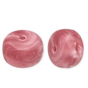 Acryl Kralen Marble Disc Warm Roze 14.5x9.5mm - per stuk-Kralen-Kraaltjes van Renate