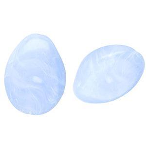 Acryl Kralen Marble Druppel Blauw 25x19mm - per stuk-Kralen-Kraaltjes van Renate