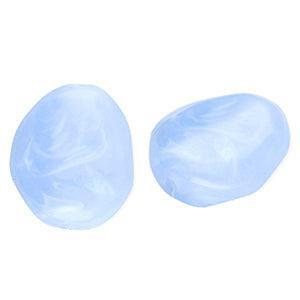 Acryl Kralen Marble Ei-vormig Blauw 24.5x21mm - per stuk-Kralen-Kraaltjes van Renate