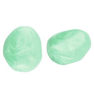 Acryl Kralen Marble Ei-vormig Mintgroen 24.5x21mm - per stuk-Kralen-Kraaltjes van Renate