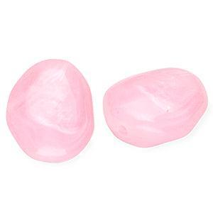 Acryl Kralen Marble Ei-vormig Roze 24.5x21mm - per stuk-Kralen-Kraaltjes van Renate