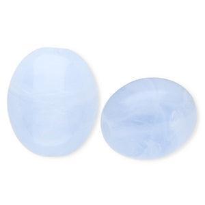 Acryl Kralen Marble Ovaal Blauw 15.5x13mm - per stuk-Kralen-Kraaltjes van Renate