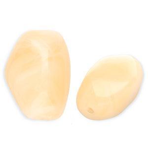 Acryl Kralen Marble Rechthoek Vanille Geel 21x15.5mm - per stuk-Kralen-Kraaltjes van Renate