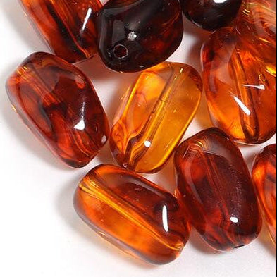 Acryl Kralen Nugget Cognac 21mm - per stuk-Kralen-Kraaltjes van Renate