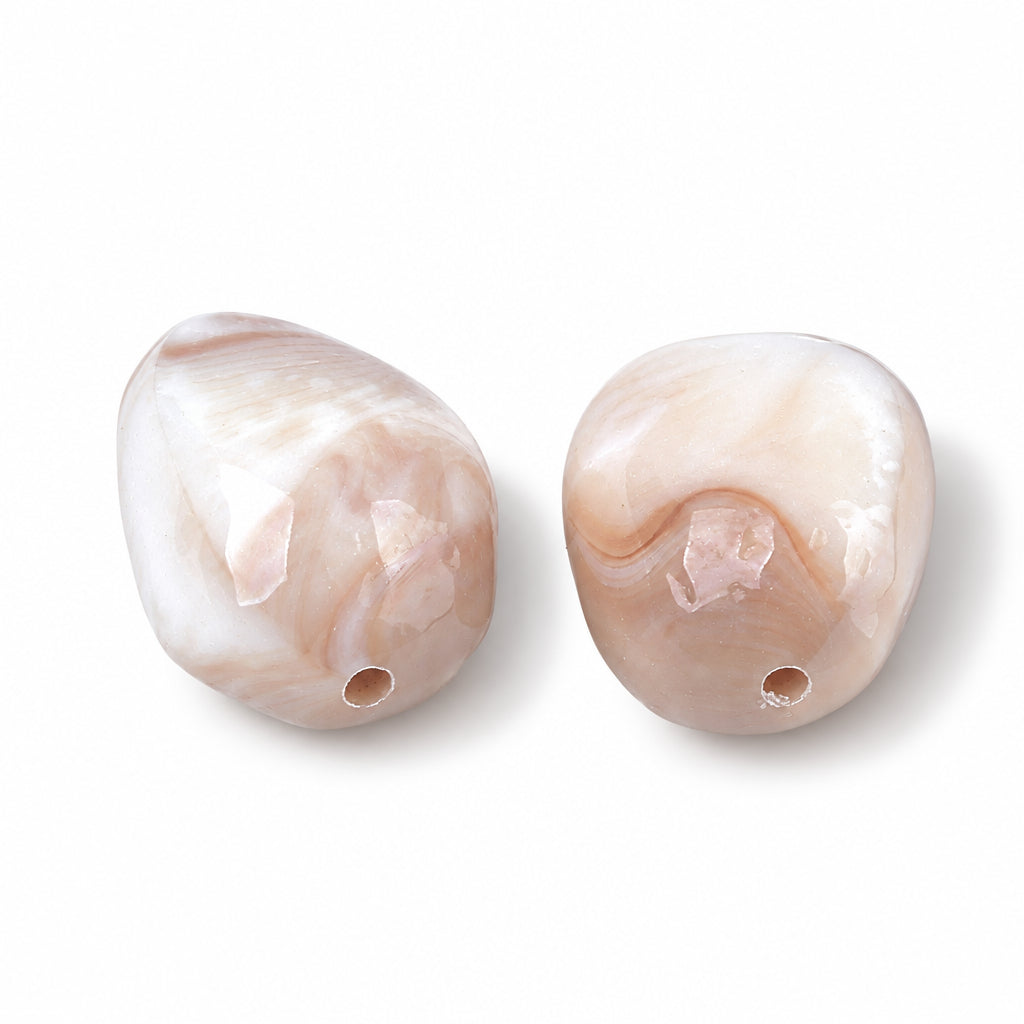 Acryl Kralen Nugget Edelsteenlook Roomwit 18mm - per stuk-Kralen-Kraaltjes van Renate