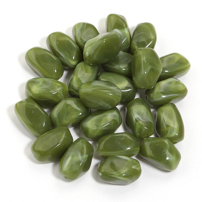 Acryl Kralen Nugget Groen 21mm - per stuk-Kralen-Kraaltjes van Renate