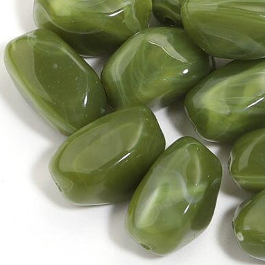 Acryl Kralen Nugget Groen 21mm - per stuk-Kralen-Kraaltjes van Renate