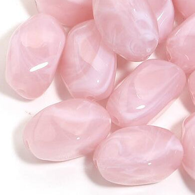 Acryl Kralen Nugget Lichtroze 21mm - per stuk-Kralen-Kraaltjes van Renate