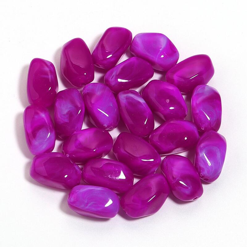 Acryl Kralen Nugget Magenta 21mm - per stuk-Kralen-Kraaltjes van Renate