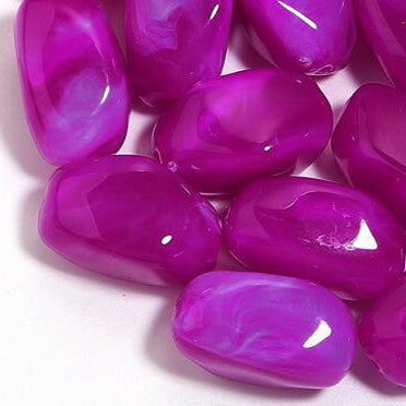 Acryl Kralen Nugget Magenta 21mm - per stuk-Kralen-Kraaltjes van Renate