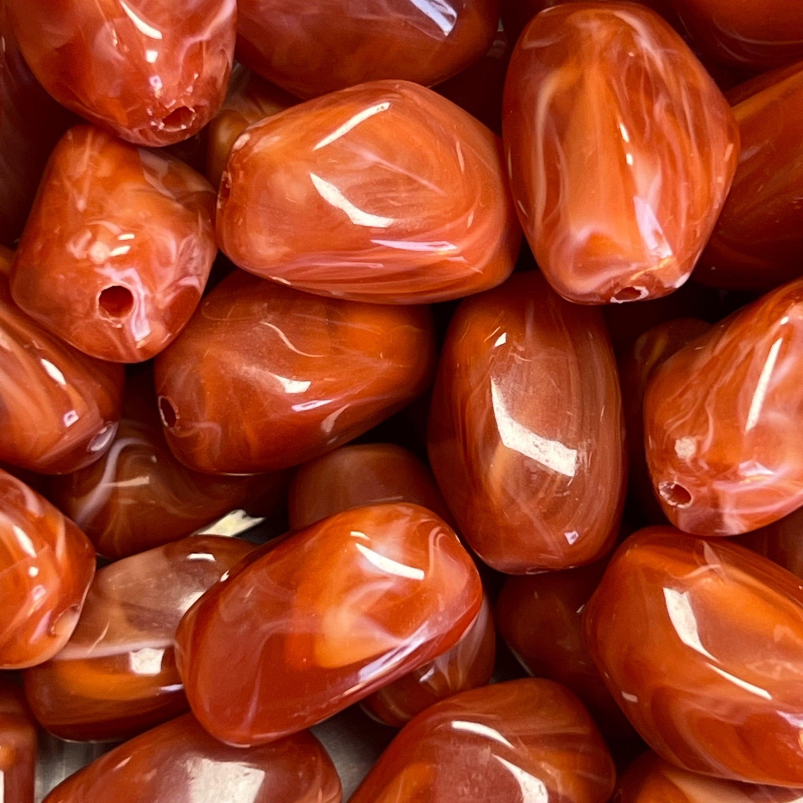 Acryl Kralen Nugget Roestbruin 21mm - per stuk-Kralen-Kraaltjes van Renate