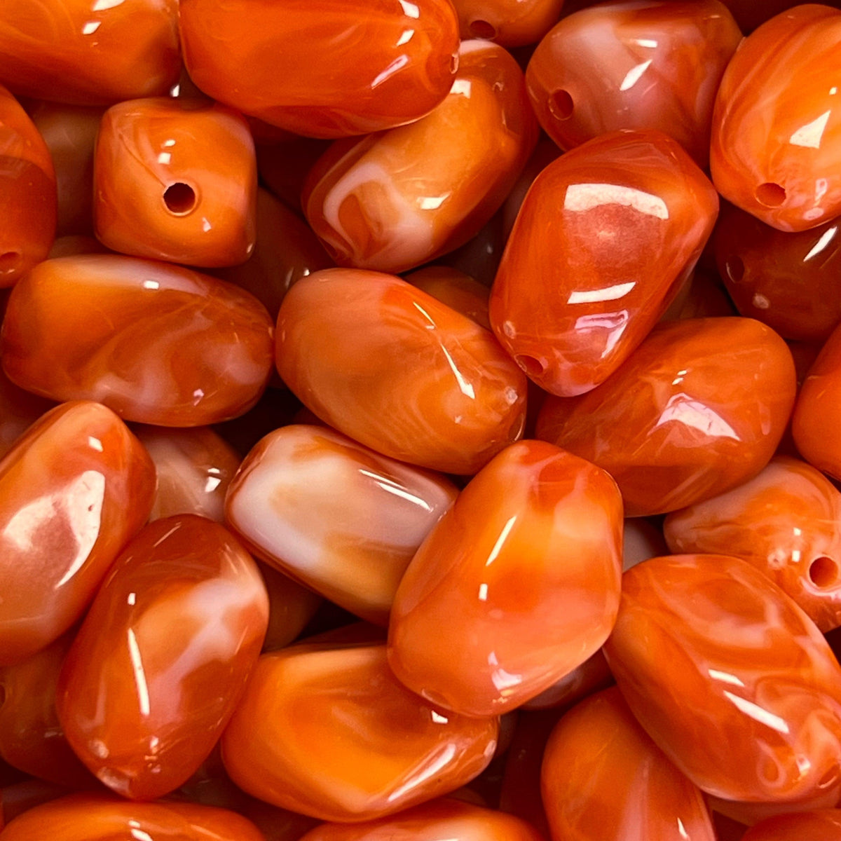 Acryl Kralen Nugget Terracotta 21mm - per stuk-Kralen-Kraaltjes van Renate